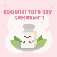 National tofu day vector design for national tofu day celebration. Suitable for flat design, flyer design, flat illustration, banner, template, poster, etc