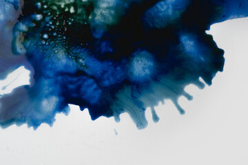 Liquid fluid art abstract background. Blue acrylic paint. Abstract background. Luxury colored acrylic paint. Swirling ink. Color paint background. Color splash.
