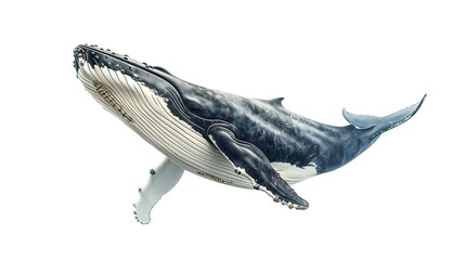 Fototapeta premium Big whale on white background