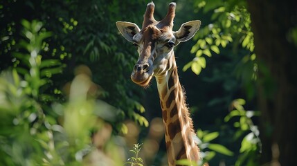 Fototapeta premium Giraffe in its natural habitat