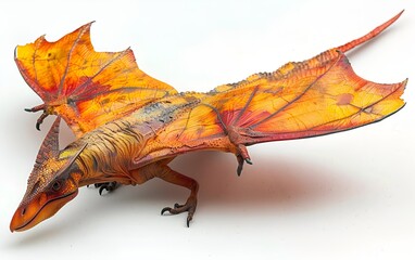 Naklejka premium A toy dragon with orange and red wings, perfect for imaginative play.