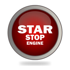 Car engine start and stop button with red and border red, textured background, Vector illustration