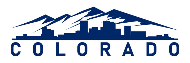 colorado building skyline logo silhouette illustration design vector
