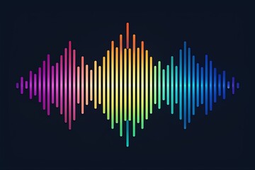 Stylish hand-drawn soundwave icon for music podcast radio featuring colorful frequency waveform art in modern vector illustration with sleek curves and dynamic lines.