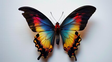 A vibrant butterfly on an isolated background