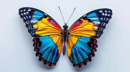 Fototapeta premium A vibrant butterfly on an isolated background