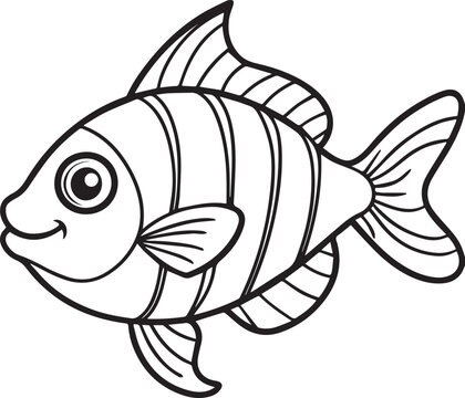 recommend clip art: fish line art vector