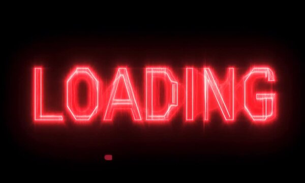 loading neon sign in the night