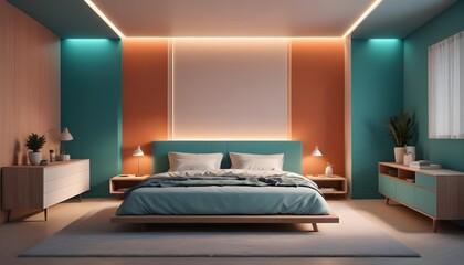 Photo interior modern design room 3d illustration