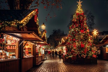 Christmas Market in the Evening