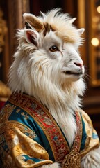 Fluffy Goat in a Royal Robe.