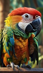 Obraz premium Colorful Macaw Parrot Close Up.