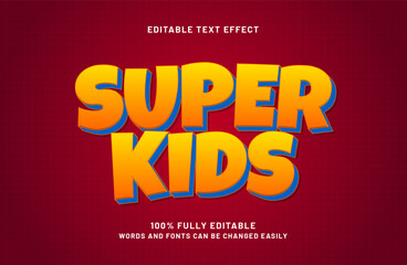 Fototapeta premium super kids editable text effect in game and kids text style