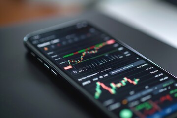 Smartphone Displaying Stock Market Data