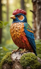 Colorful Bird in Forest.