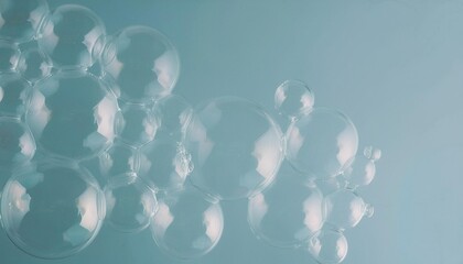 Ethereal Soap Bubbles on Subtle Blue Gradient Background