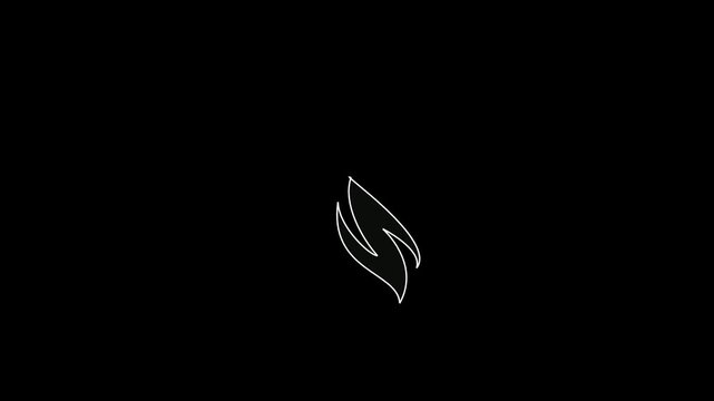 Animation forms a deer head icon or logo