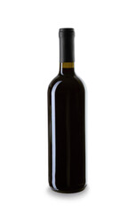 Bottle of wine isolated on white background