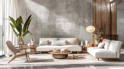 Modern interior room and furniture