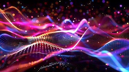 Vibrant Sound Wave Visualization Forming Colorful Tunnel