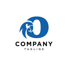 Letter O Parrot Bird Logo Icon Vector