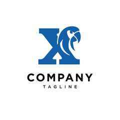 Letter X Parrot Bird Logo Icon Vector