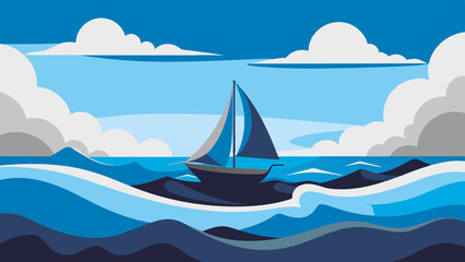 Beautiful Sea and Ocean Art: Sailboat Landscape