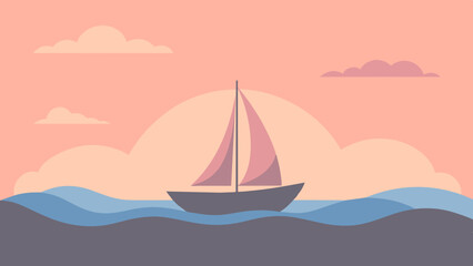 Beautiful Sea and Ocean Art: Sailboat Landscape