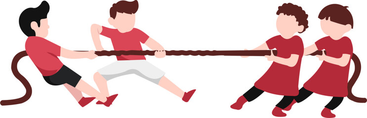 Tug Of War Competition Indonesian Independence Day