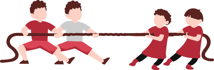 Tug Of War Competition Indonesian Independence Day