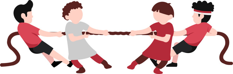 Tug Of War Competition Indonesian Independence Day