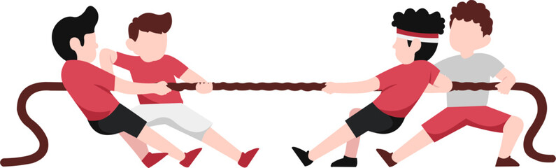 Tug Of War Competition Indonesian Independence Day