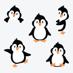 Naklejka premium Penguin cartoon collection