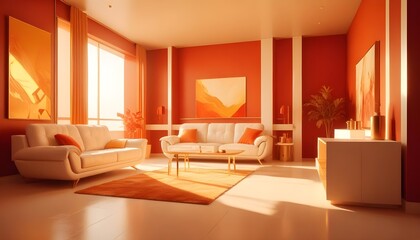 Fototapeta premium Photo interior modern design room 3d illustration