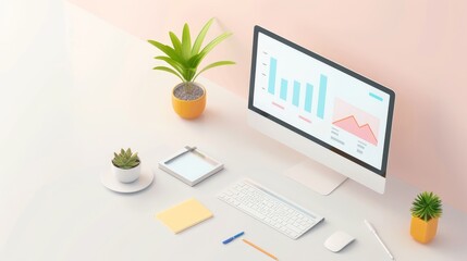 A man is sitting in front of a computer monitor with a blue screen