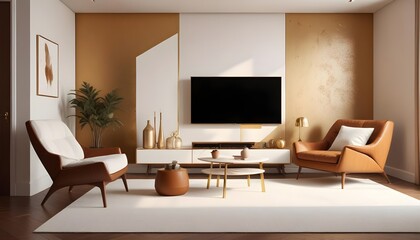Obraz premium Photo interior modern design room 3d illustration