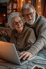 Couple working on laptop