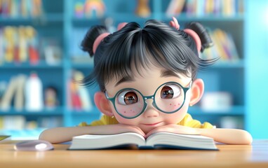 Kindergarten character illustration,created with Generative AI tecnology.