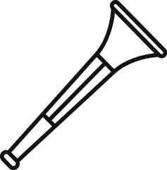 Simple vuvuzela horn is making a loud sound for a sport event or football match