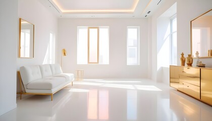 Naklejka premium Photo interior modern design room 3d illustration