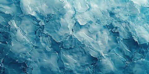 Obraz premium Blue Ice Covered Surface Close Up