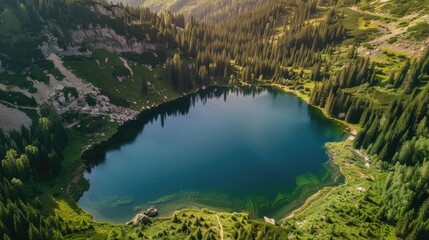 Fototapeta premium Lake Surrounded by Trees