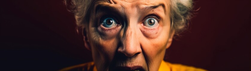 Fototapeta premium Close-up Portrait of a Woman with a Startled Expression
