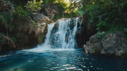 Waterfall in the Mountains