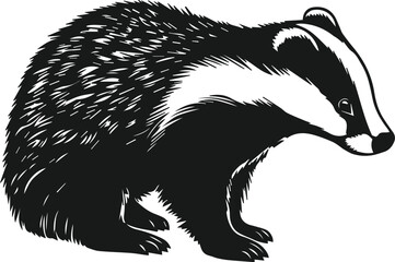Badger silhouettes vector art illustration