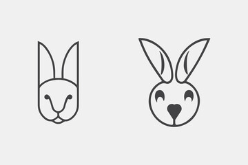 minimalist rabbit logo, vector illustration