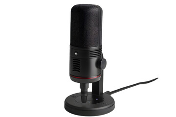 microphone on white background, PNG file, transparent background