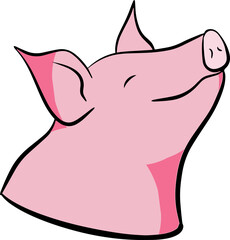 The Pig cartoon style for food or animal concept