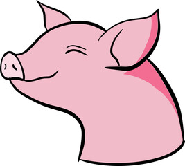 The Pig cartoon style for food or animal concept