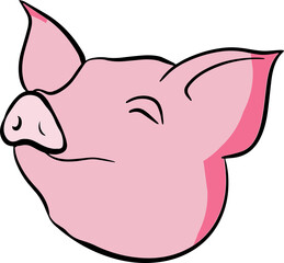The Pig cartoon style for food or animal concept